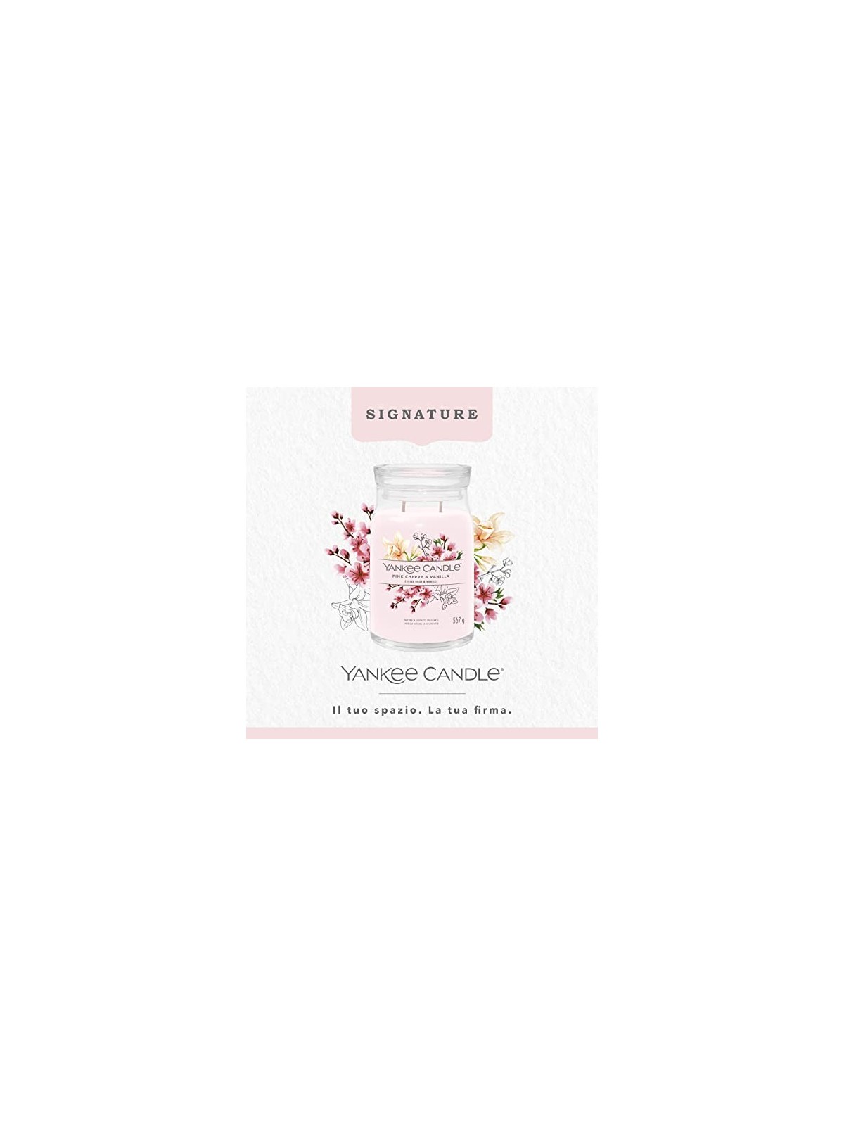 Yankee Candle Candela Profumata Unisex Ciliegia Rosa Vaniglia Firma