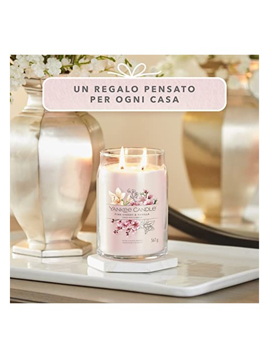 Yankee Candle Candela Profumata Unisex Ciliegia Rosa Vaniglia Firma