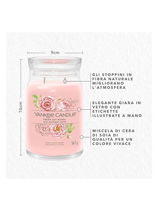 Yankee Candle Signature Scented Candle Fresh Cut Roses