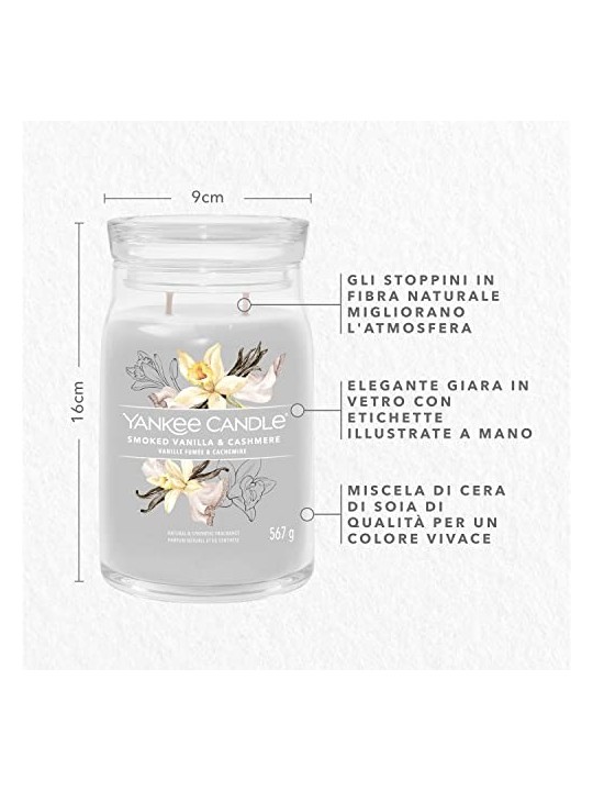Yankee Candle Candela Profumata unisex alla Vaniglia Affumicata Cashmere