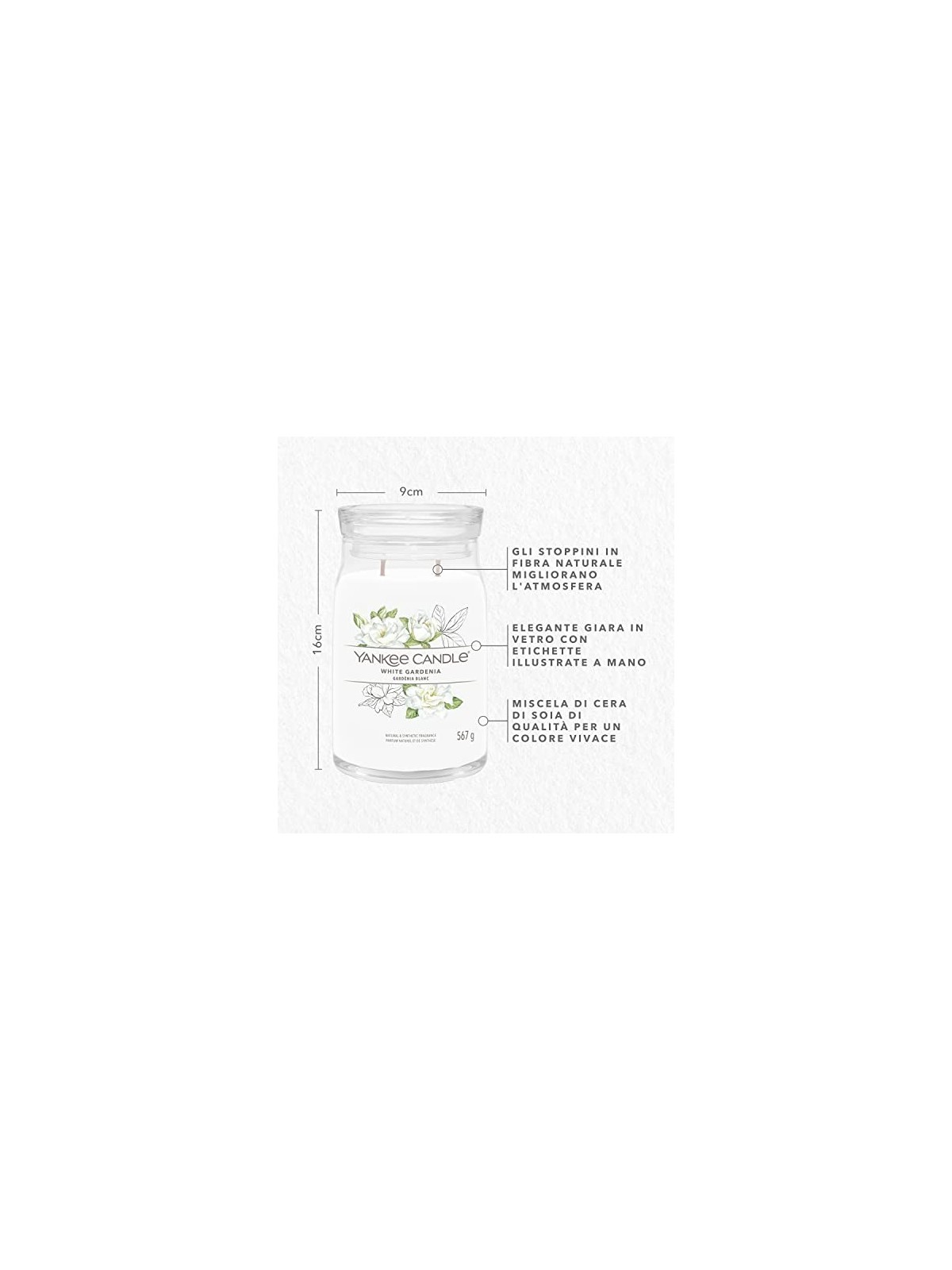 Yankee Candle Candela Profumata Signature Gardenia Bianca unisex 567g