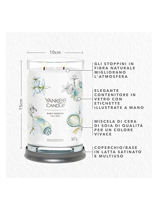 Yankee Candle Candela Tumbler Signature Talco per Bambini dtsk pudr Candela Profumata Unisex 567g