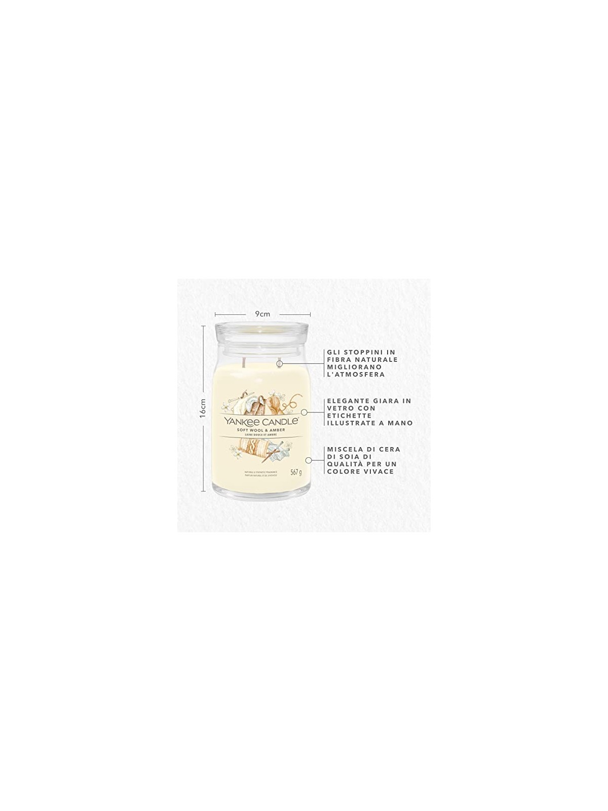 Yankee Candle Candela Signature Lana Morbida Ambra unisex 567 0g