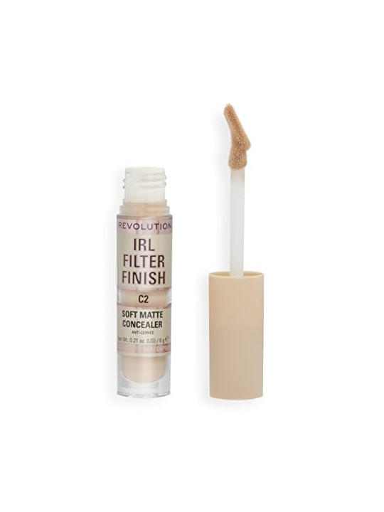Makeup Revolution IRL Filter Finish Soft Matte Concealer Correttore a lunga tenuta e coprenza totale 6 g donna C2