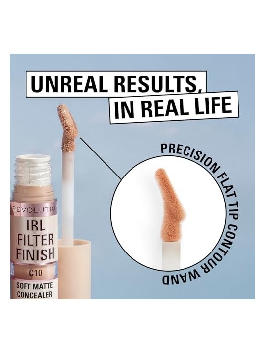 Makeup Revolution IRL Filter Finish Soft Matte Concealer Correttore a lunga tenuta e coprenza totale 6 g donna C2