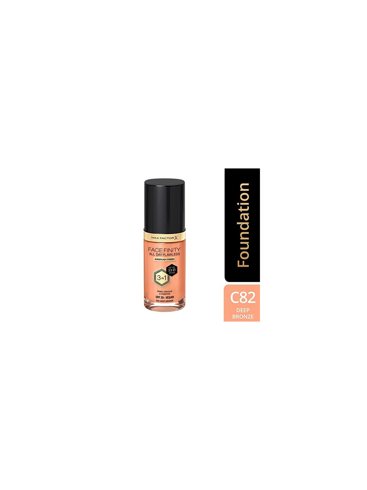 Fondotinta Max Factor Facefinity All Day Flawless 3 In 1 30ml C82 Deep Bronze