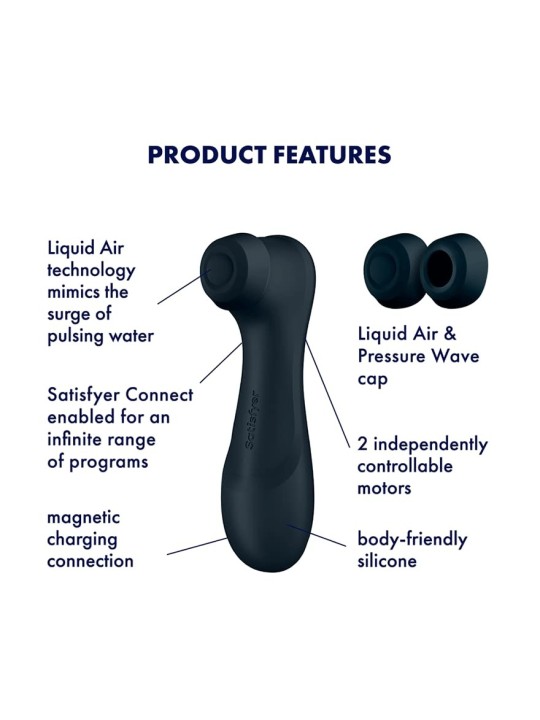 Satisfyer Pro2 Vibratore ad Aria Doppia Gen 3 Nero Nero con App
