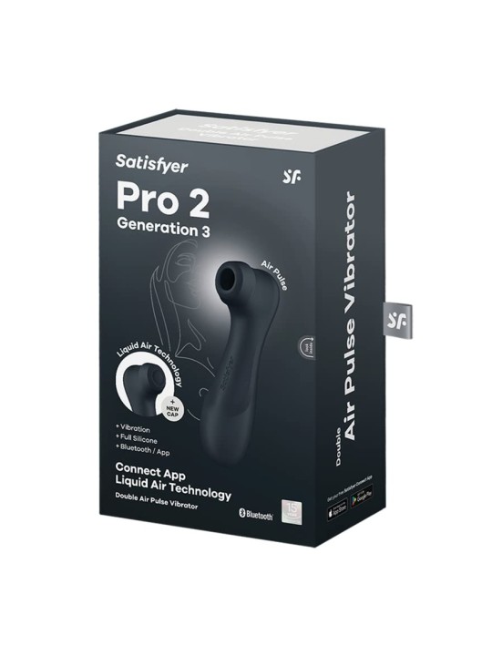 Satisfyer Pro2 Vibratore ad Aria Doppia Gen 3 Nero Nero con App