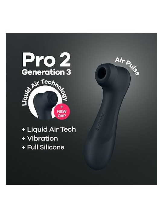 Satisfyer Pro2 Vibratore ad Aria Doppia Gen 3 Nero Nero
