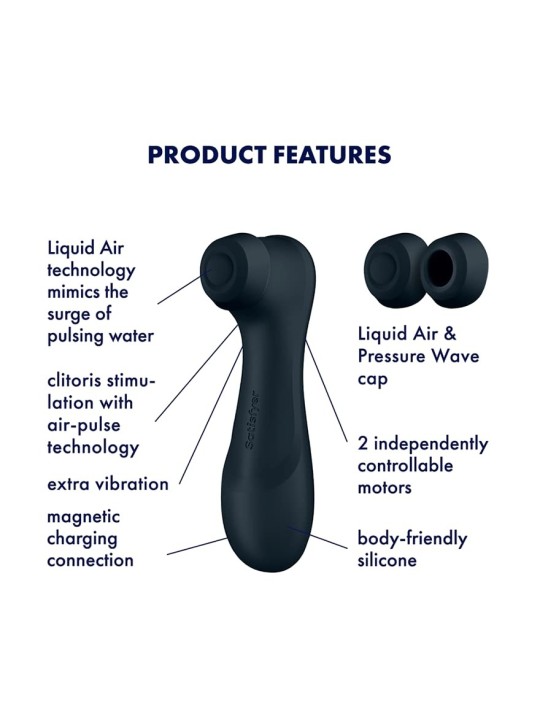 Satisfyer Pro2 Vibratore ad Aria Doppia Gen 3 Nero Nero