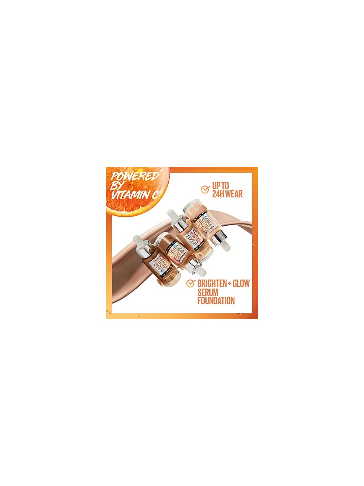 Maybelline Tinta per pelle 24 ore Superstay fondotinta alla vitamina C 30 ml donna 55