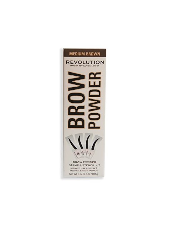 Makeup Revolution Timbro e stencil per polvere per sopracciglia 065 g Dark Brown