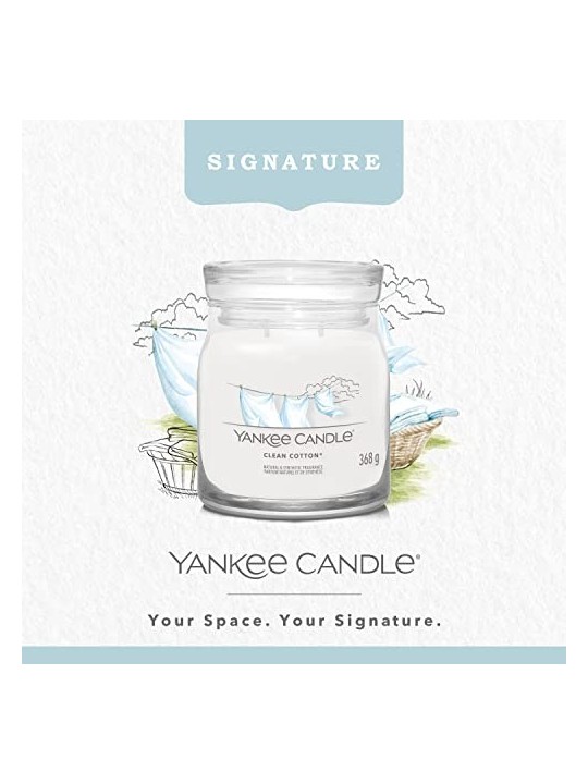 Yankee Candle Candela Signature Cotone Pulito ist bavlna Candela profumata unisex 368g
