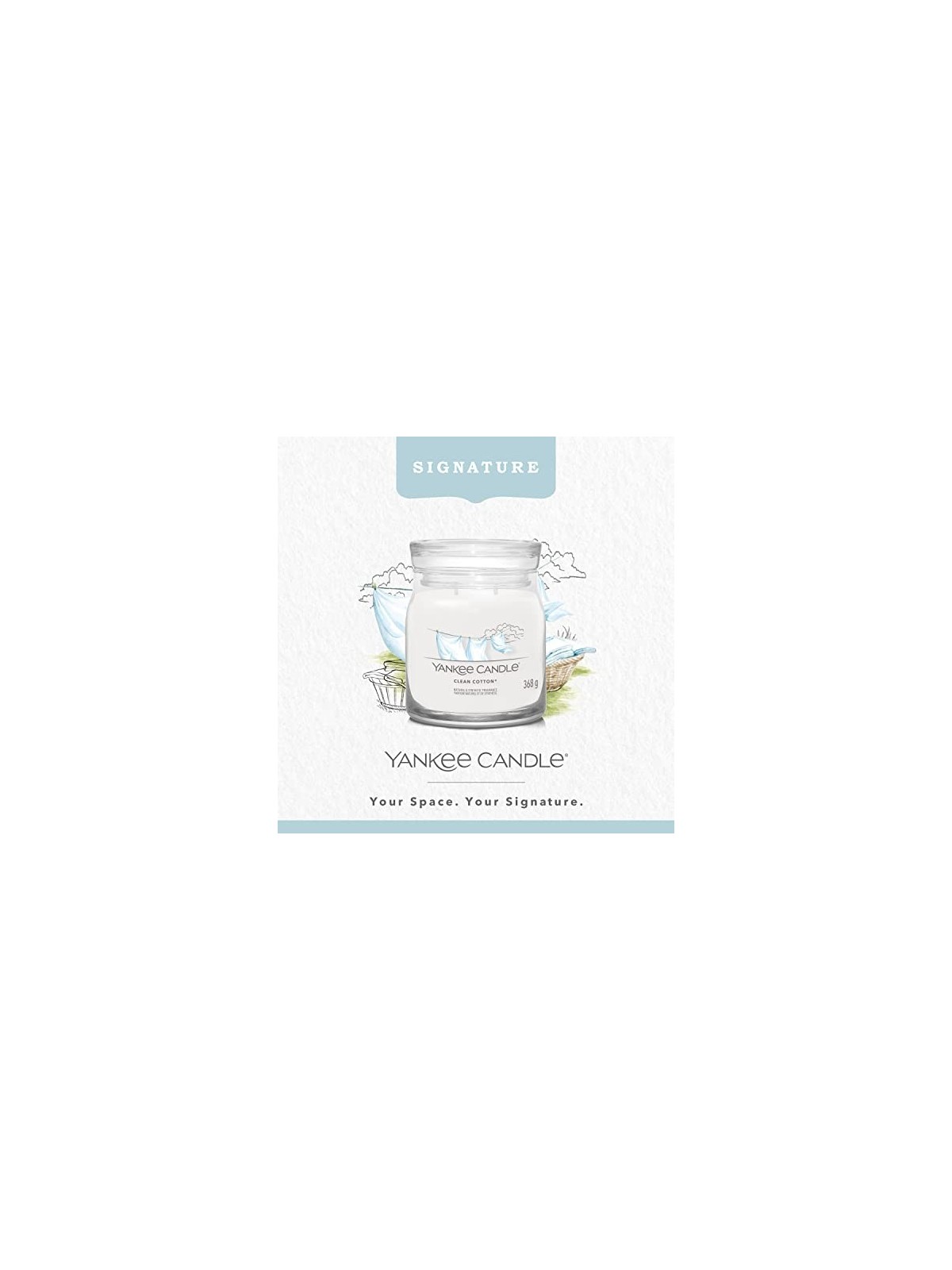 Yankee Candle Candela Signature Cotone Pulito ist bavlna Candela profumata unisex 368g