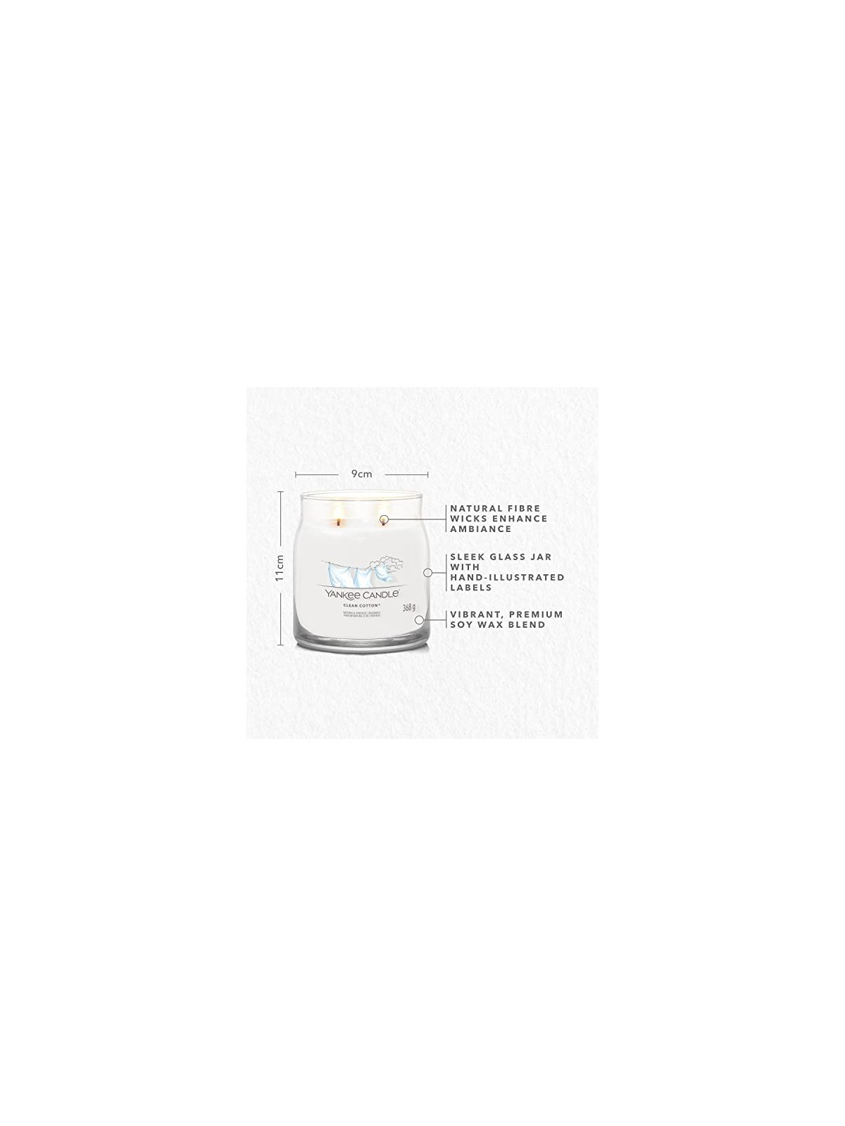 Yankee Candle Candela Signature Cotone Pulito ist bavlna Candela profumata unisex 368g