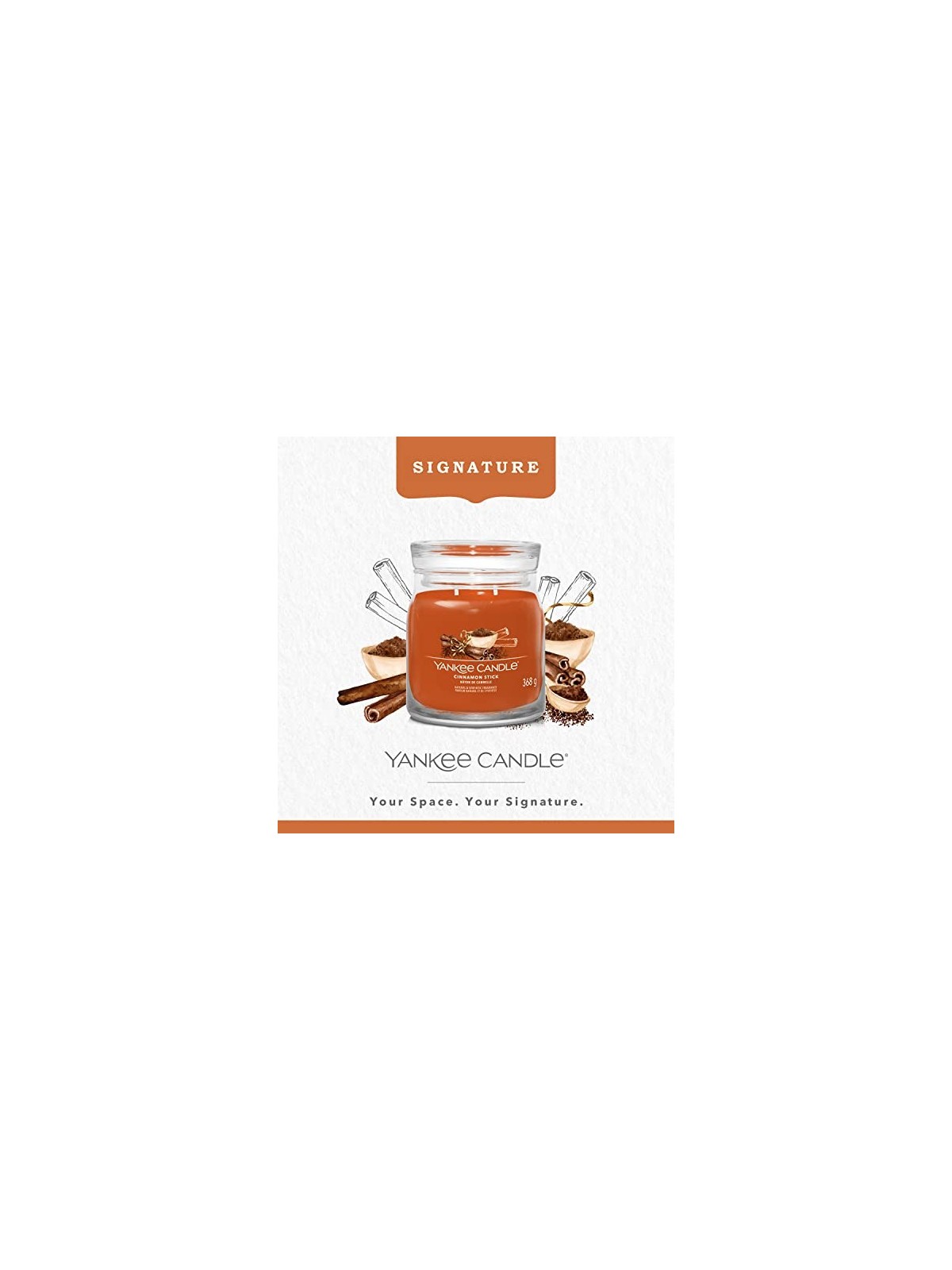 Yankee Candle Candela aromatica Signature in vetro, media, stecca di cannella, 368 g unisex Yankee Candle www.essenzetotalstyle.
