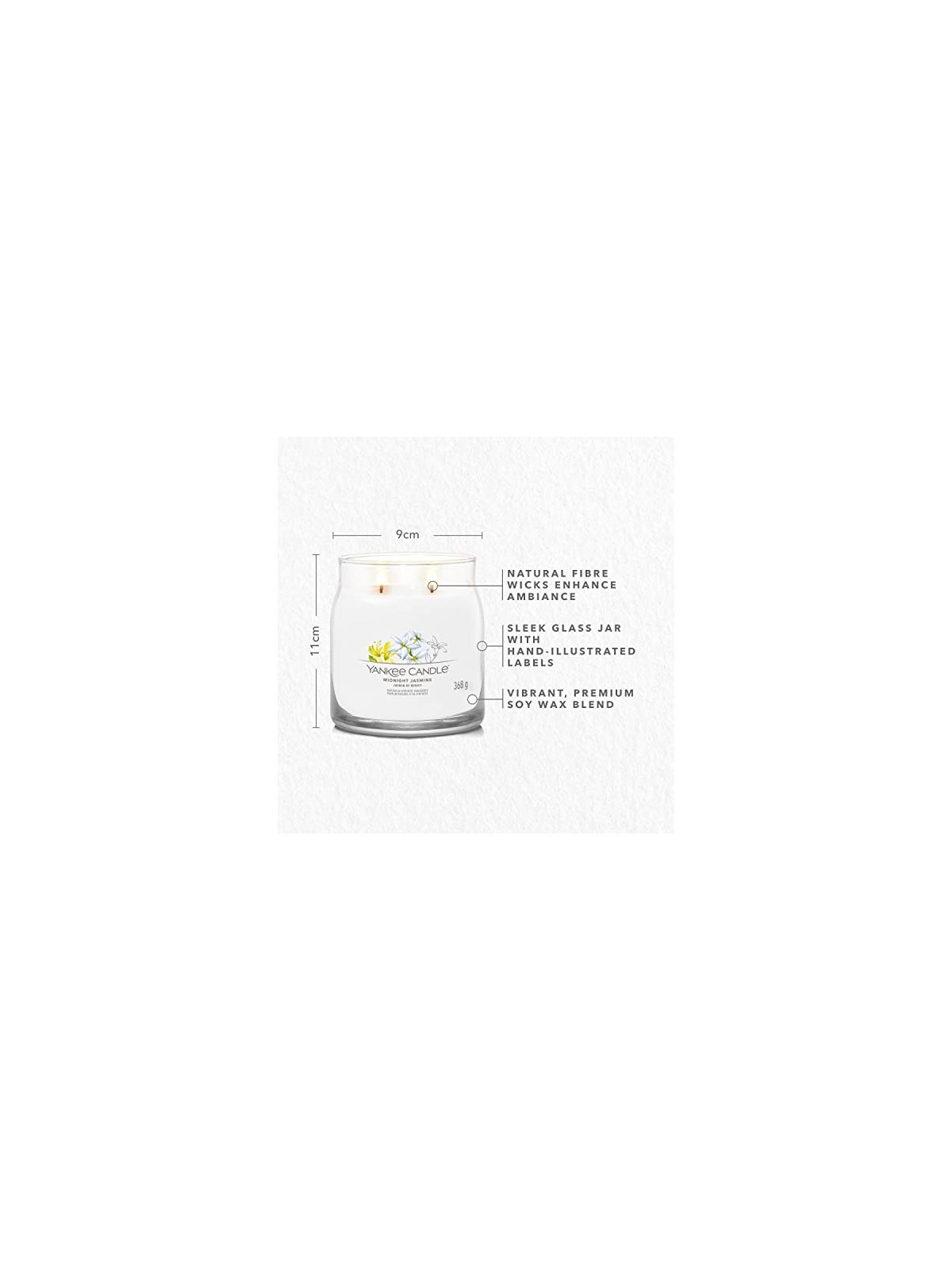 Yankee Candle Candela di Firma Gelsomino di Mezzanotte unisex 368 0g