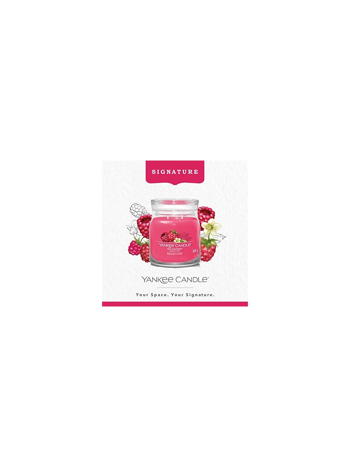 Yankee Candle Candela Signature Lampone Rosso maliny Candela Profumata unisex 368 0g