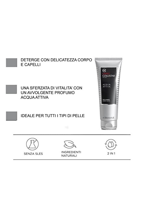 Collistar Uomo Acqua Attiva Shower-Shampoo 250ml
