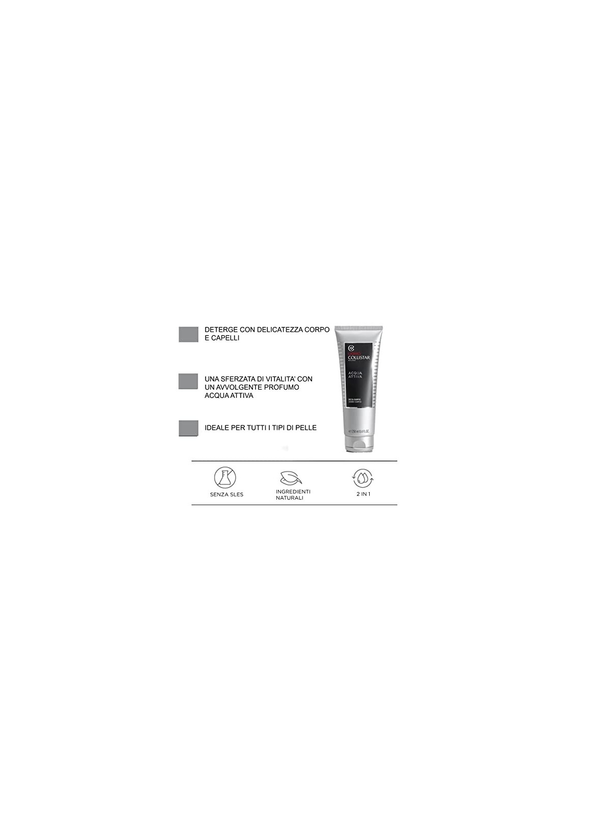 Collistar Uomo Acqua Attiva Shower-Shampoo 250ml