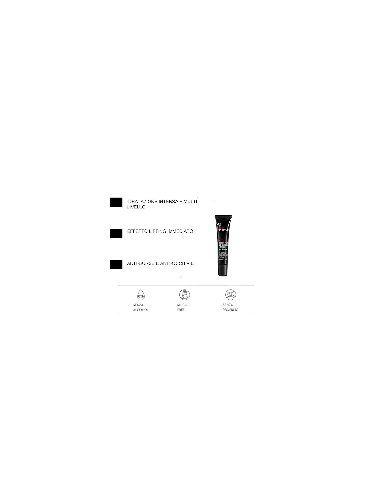 Collistar Crema contorno occhi Acido Ialuronico + Caffeina 15ml uomo 