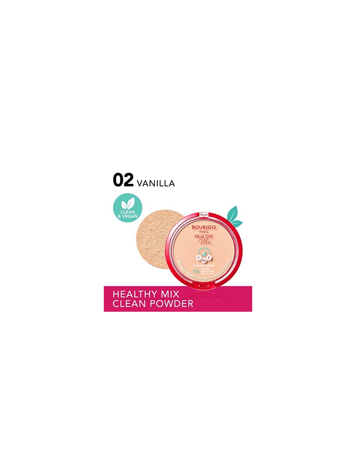 Bourjois Healthy Mix Clean Vegan Polvere Naturalmente Radiante 10 g donna 02 Vanilla