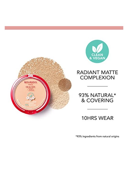Bourjois Healthy Mix Clean Vegan Polvere Naturalmente Radiante 10 g donna 02 Vanilla