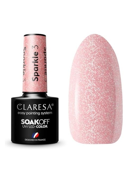 CLARESA Soak Off Vernice ibrida UVLED Sparkle 3 5g