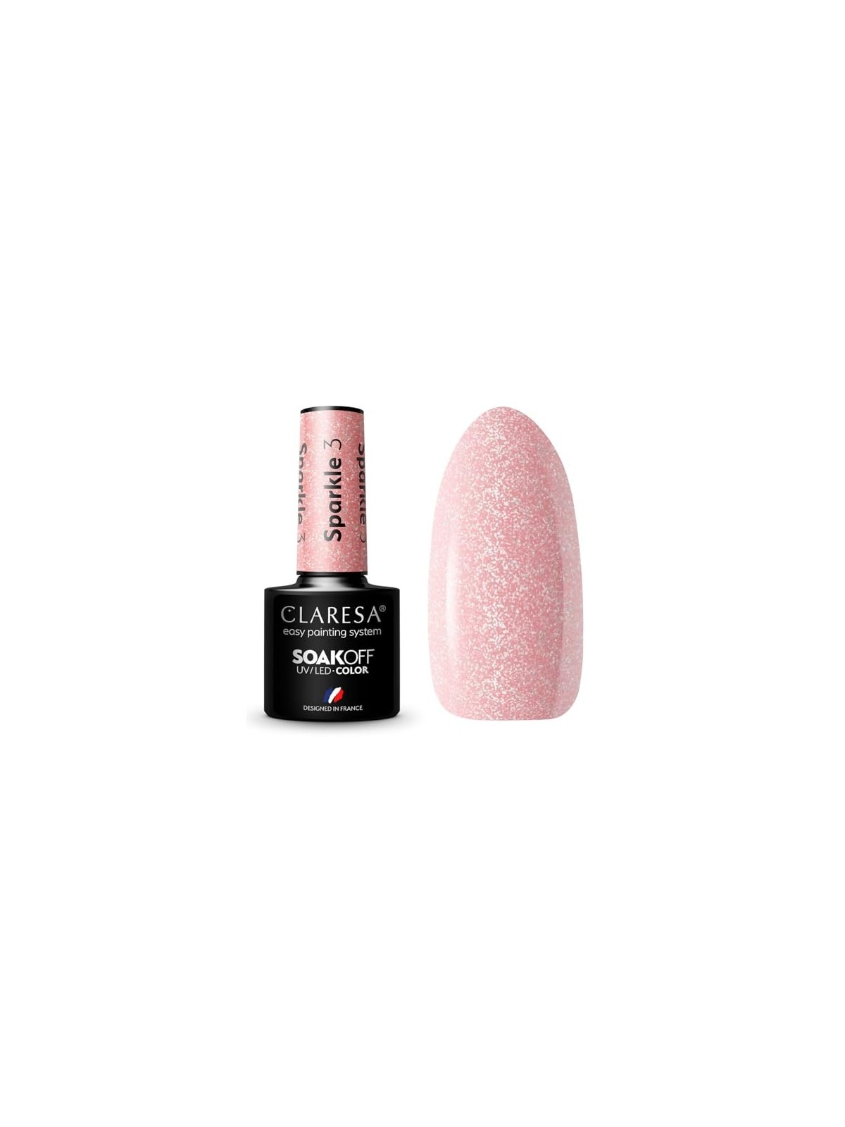 CLARESA Soak Off Vernice ibrida UVLED Sparkle 3 5g