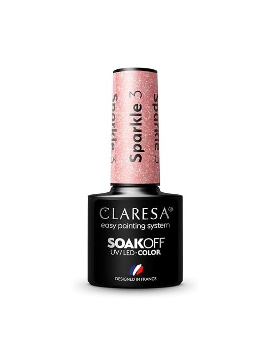 CLARESA Soak Off Vernice ibrida UVLED Sparkle 3 5g