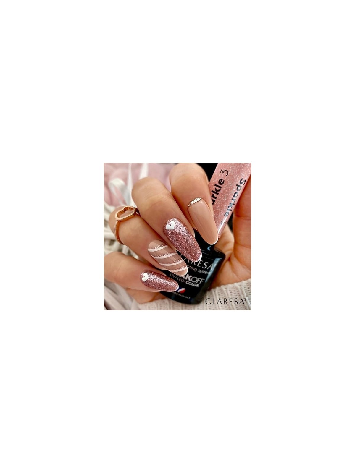 CLARESA Soak Off Vernice ibrida UVLED Sparkle 3 5g