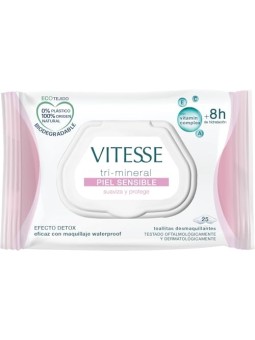 Vitesse TRIMINERAL PELLE SENSIBILE salviette struccanti 25 unit unisex