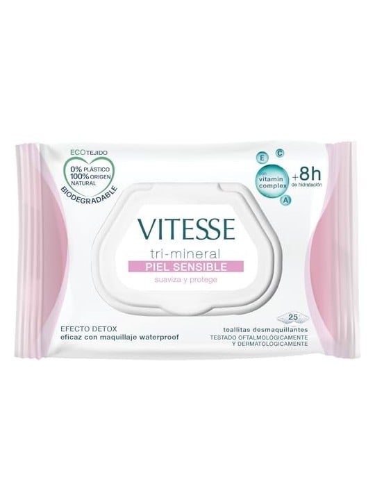 Vitesse TRIMINERAL PELLE SENSIBILE salviette struccanti 25 unit unisex