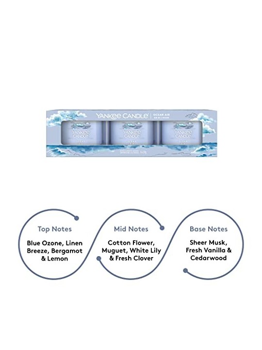 Yankee Candle Ocean Air Set di candele votive in vetro unisex 37 0g Yankee Candle www.essenzetotalstyle.com 