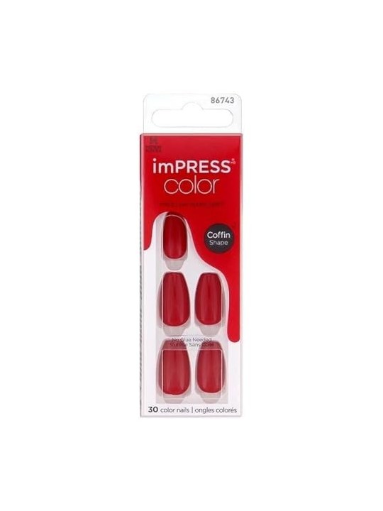 Unghie autoadesive Kiss My Face imPRESS Color MC Reddy or Not 30 pz donna