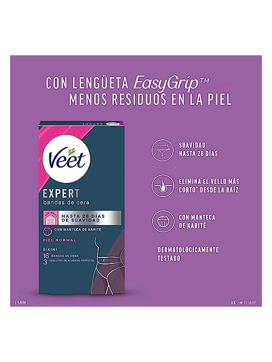 Veet EXPERT BIKINI depilatory wax strips for normal skin