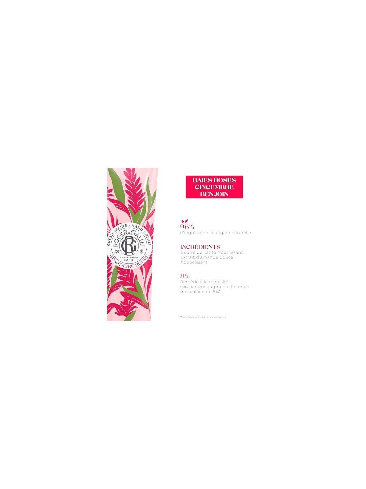 Roger & Gallet GINGEMBRE ROUGE hand and nail cream 30ml unisex