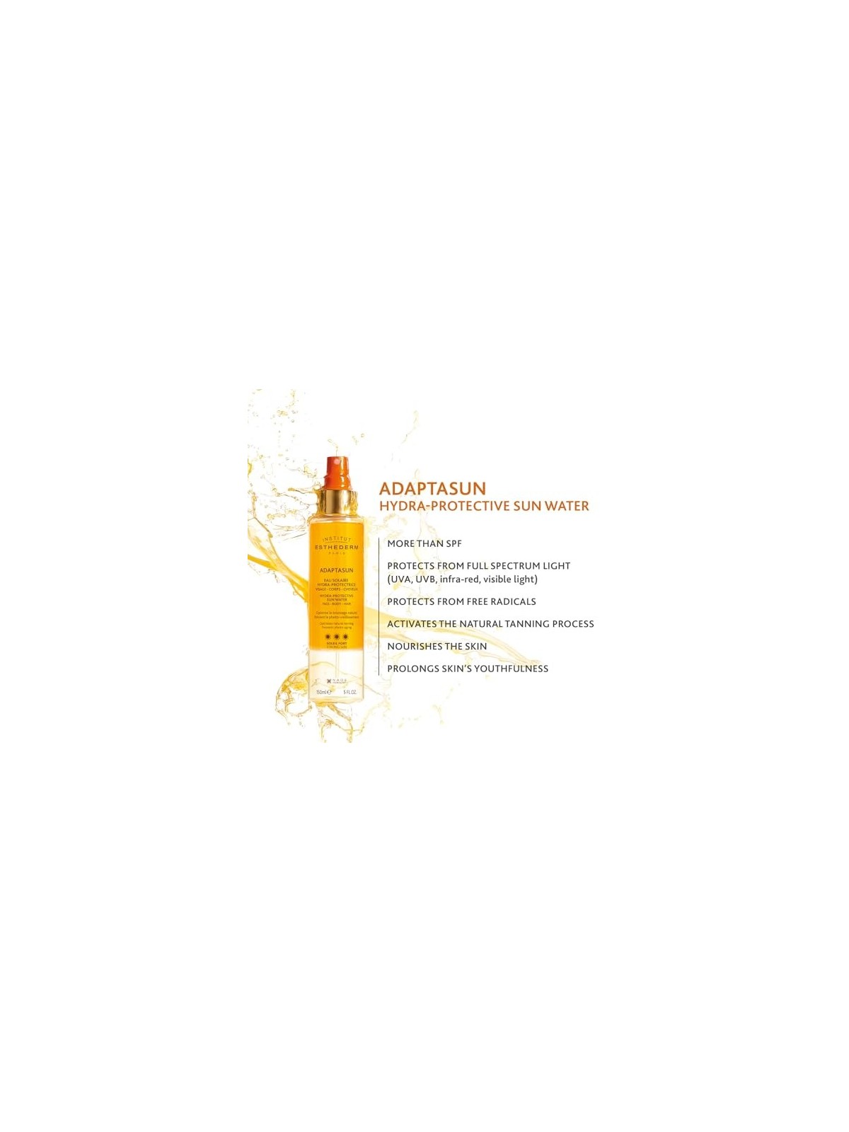 Institut Esthederm Adaptasun Strong Sun Acqua Solare IdraProtettiva Spray abbronzante unisex 150ml