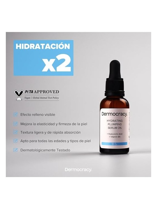 Dermocracy 3 ACIDO IALURONICO VITAMINA B5 siero viso 30ml donna