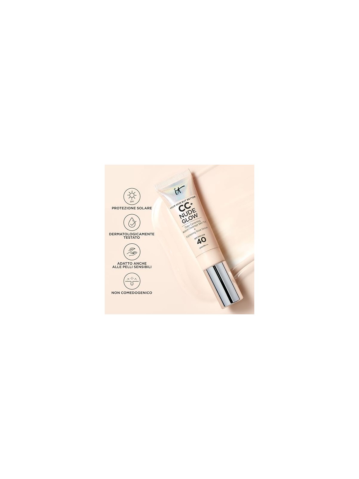Fondotinta CC NUDE GLOW SPF40 Fair Light