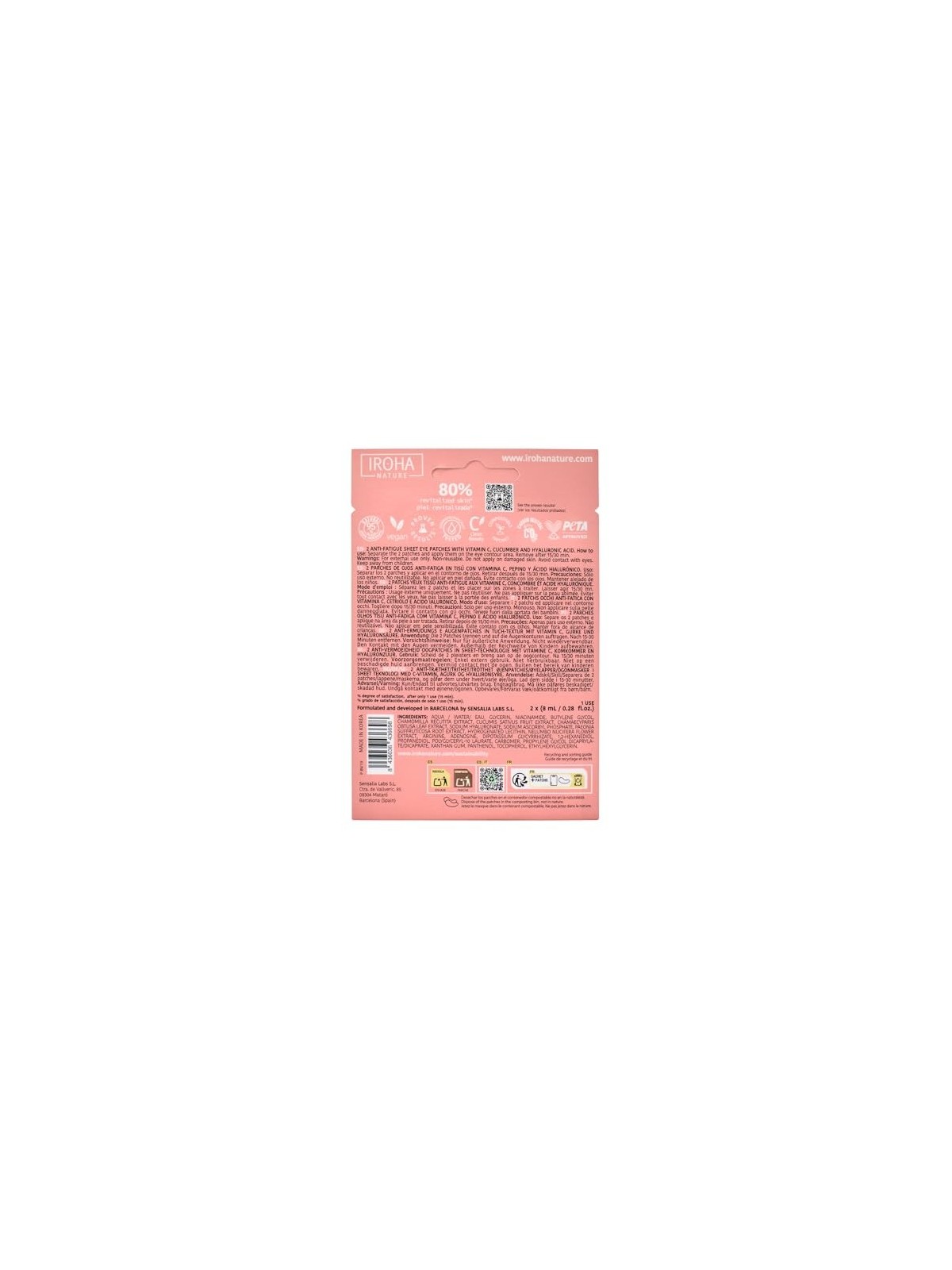 Iroha TONICO ESFOLIANTE tamponi preinumiditi 10 unit unisex