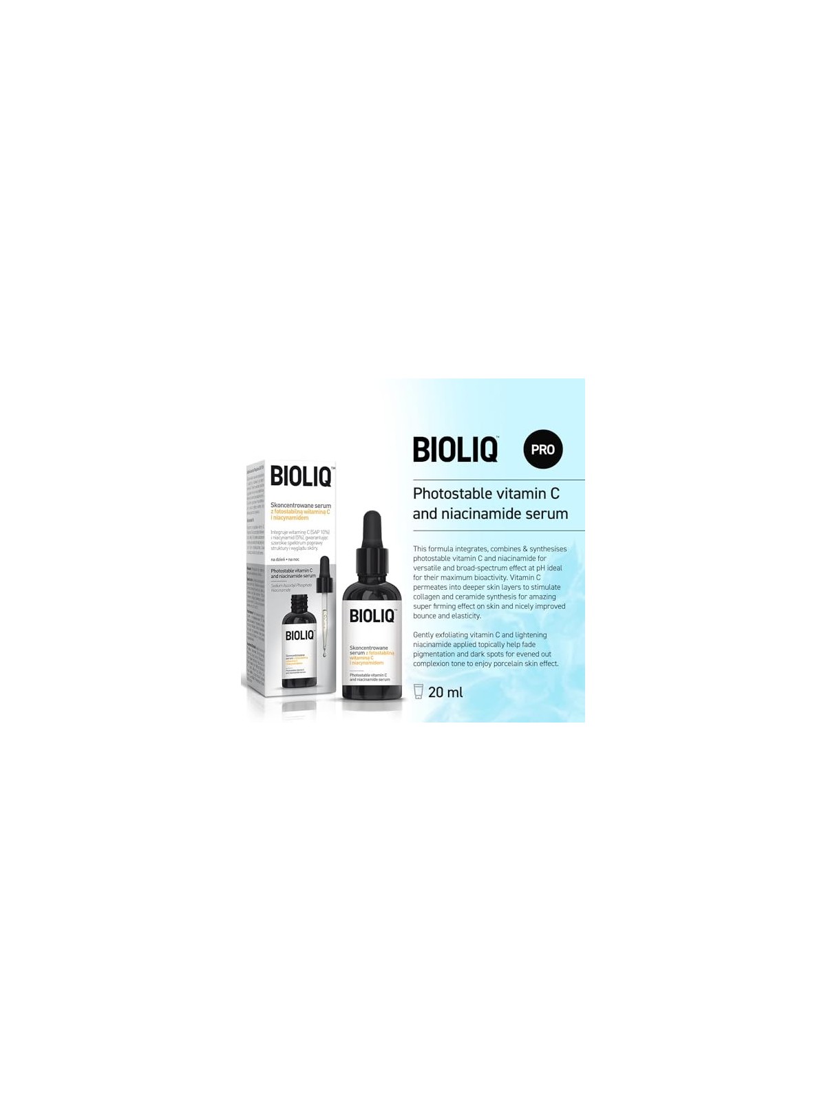 BIOLIQ Pro siero concentrato con vitamina C fotostabile e niacinamide 20ml