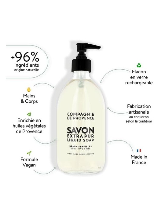 Compagnie De Provence Marseille Liquid Soap 495ml Sensitive