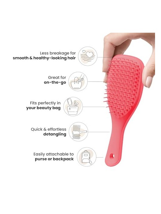 Tangle Teezer The Ultimate Detangler Mini Spazzola per capelli per un facile pettinatura Pink Punch donna