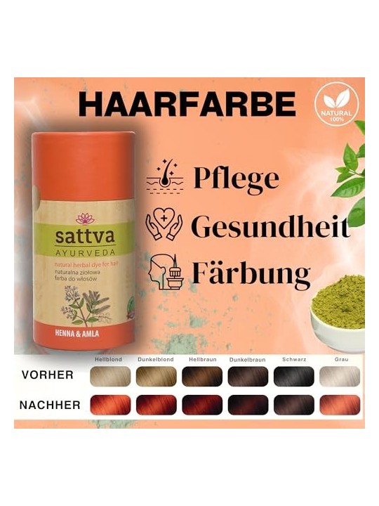 Tintura Naturale alle Erbe per Capelli Hennï¿½ï¿½ e Amla 150g