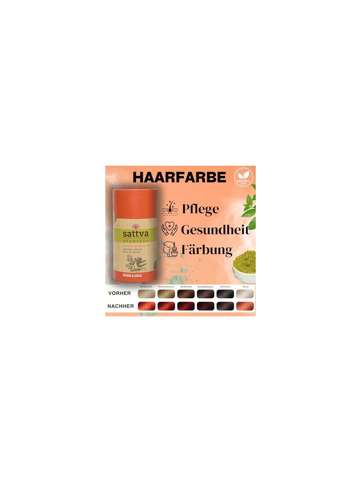 Tintura Naturale alle Erbe per Capelli Hennï¿½ï¿½ e Amla 150g