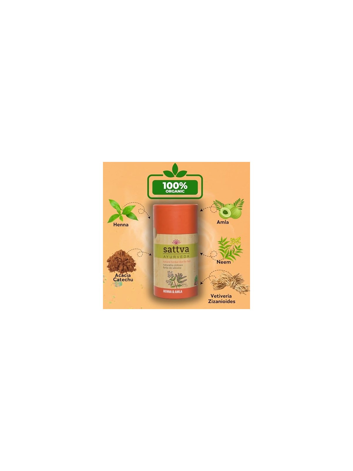 Tintura Naturale alle Erbe per Capelli Hennï¿½ï¿½ e Amla 150g