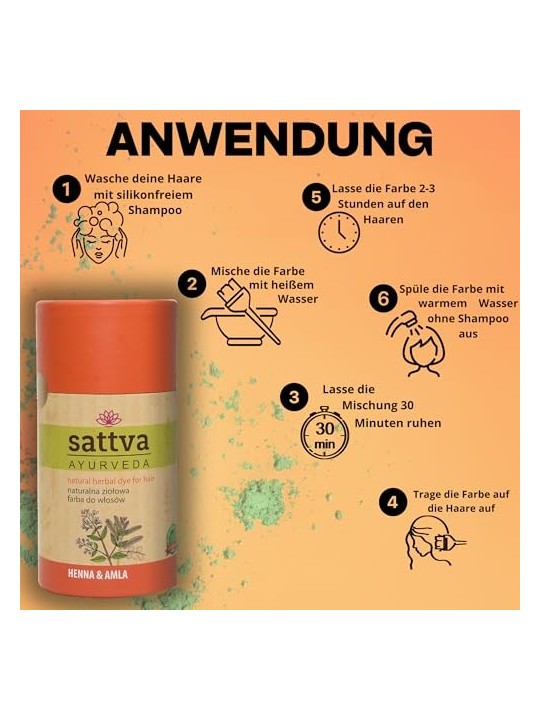 Tintura Naturale alle Erbe per Capelli Hennï¿½ï¿½ e Amla 150g