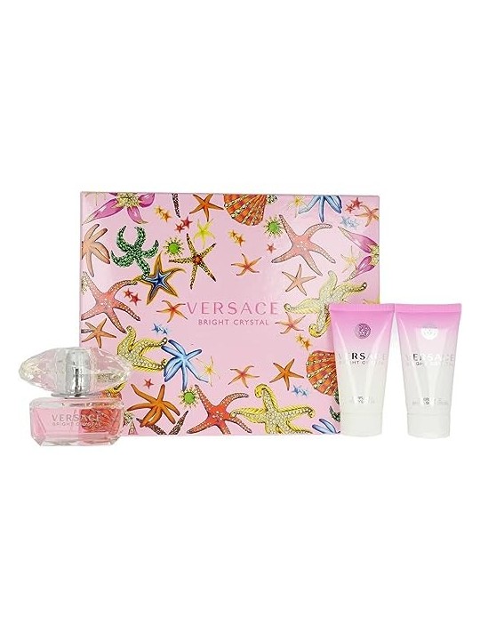 Versace Bright Crystal Giftset 150ml eau de toilette Spray 50ml-Body Lotion 50ml-Shower Gel 50ml