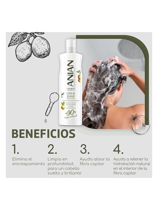 Anian LISO and SUAVE Keratin Vegetal Shampoo 400ml Women
